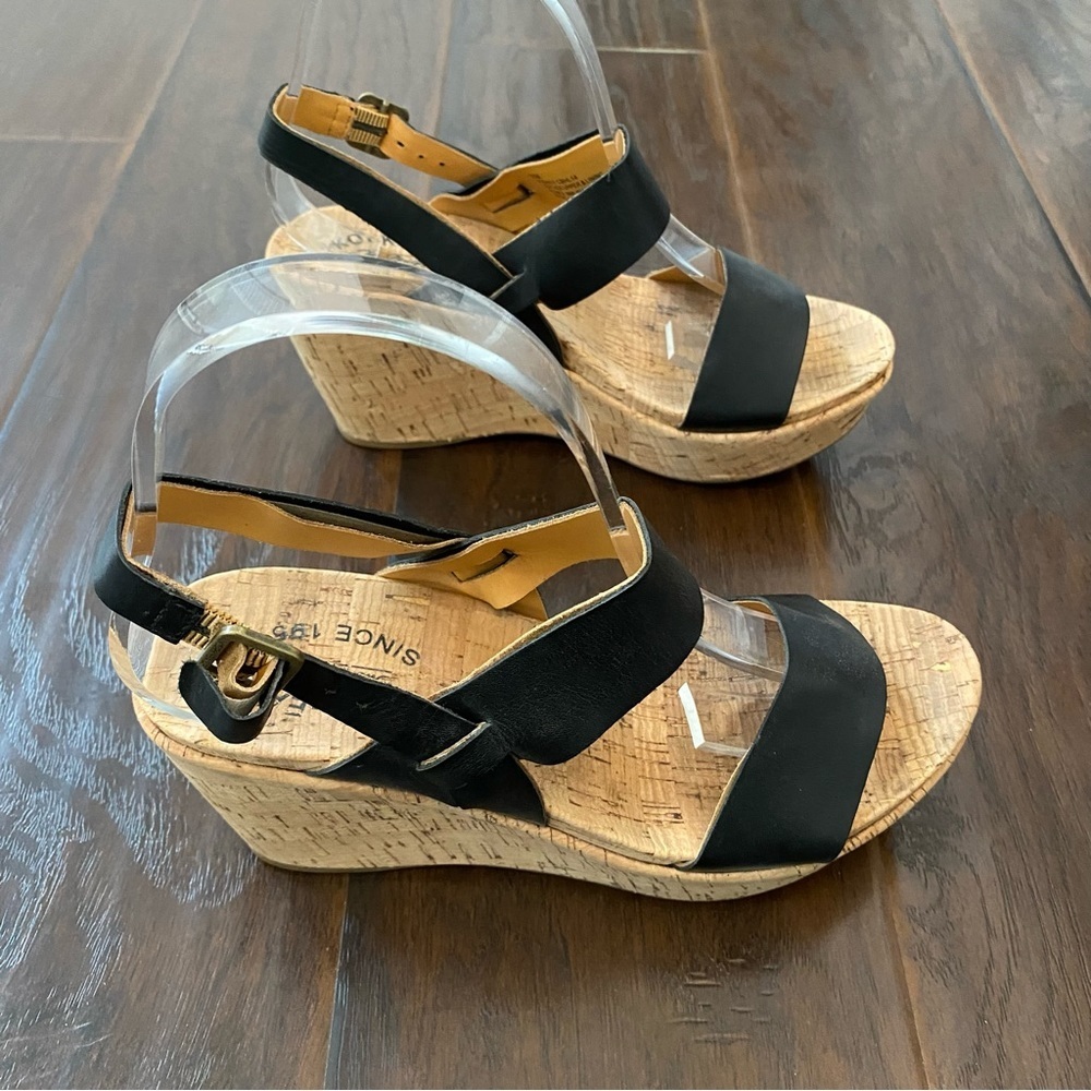 Kork-Ease The Original Women's Wedge Heeled Sandal Leather Upper Black Size 7M - Picture 6 of 9